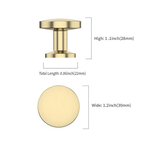 Asidrama 2 Pack Brushed Brass Kitchen Cabinet Knobs - color: Brushed Brass, style: 2 Pack