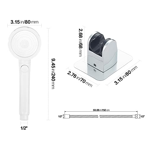 KAIYING RV & Camper High Pressure Handheld Shower Head with Pause Button - color: White