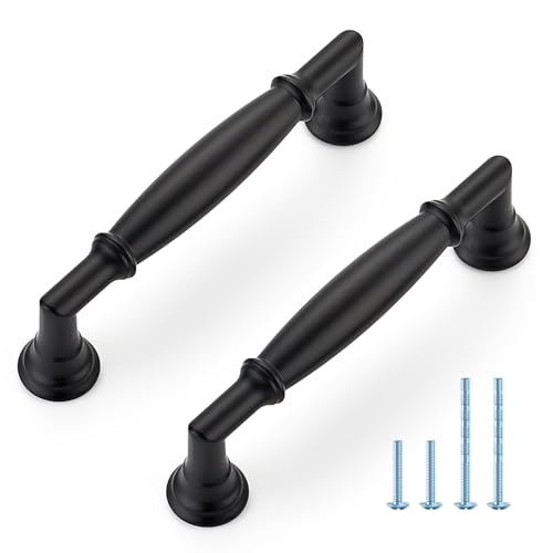 HOME EDIT Matte Black Cabinet Handles 3-1/2 Inch Pulls 20 Pack - color: Matte Black, size: 3-1/2 inches Hole Center