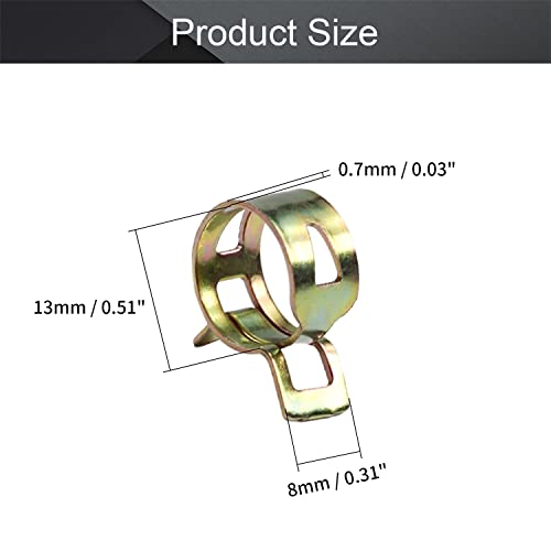 Fielect 1/2" / 13mm Spring Band Type Action Fuel/Silicone Vacuum Hose Pipe Clamp Low Pressure Air Clip Clamp 100pcs - size: 13mm