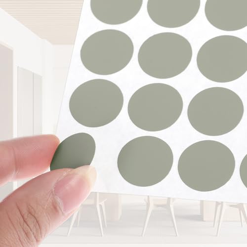 PATIKIL 270 Pieces Screw Hole Stickers, 5 Sheet Self-Adhesive Waterproof PVC Wood Grain Sticker for Screw Holes Wall Cabinets Desk Repairing, Light Gray, 21mm/0.83 Inch - color: Light Gray
