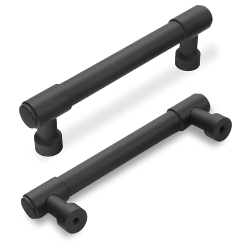 10 Pack 3 Inch(76mm) Kitchen Cabinet Handles Matte Black Cabinet Pulls Drawer Pulls Solid Cabinet Hardware - color: Matte Black, size: 3'' Hole Center(76mm)