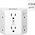 Unidapt 6 Outlet Wall Plug Extender, Surge Protector Power Strip, 1-Pack | 900 Joules, 3 Sided Wide Spaced Outlets, Mountable Wall Tap Multi Plug Charger Expander for Home, Office and Travel - style: 1-Pack