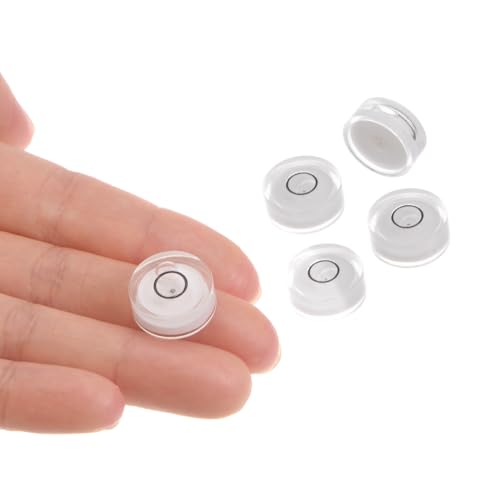 5pcs Small Circular Bubble Spirit Levels - [15mm Diameter 6mm Thickness] Mini Round RV Level Leveling Tools for Travel Trailer Turntable Camera, White - color: White, size: 15mm x 6mm