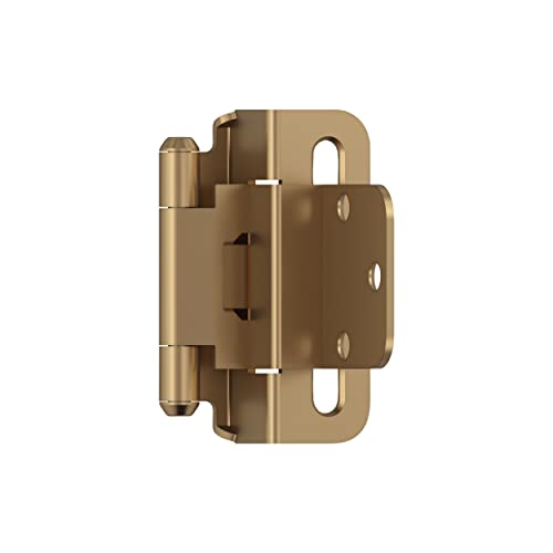 Amerock 1 Pair 3/8" Inset Champagne Bronze Self-Closing Wrap Hinge - color: Champagne Bronze, size: 3/8 Inch (10 mm) Inset