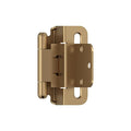 Amerock 1 Pair 3/8" Inset Champagne Bronze Self-Closing Wrap Hinge - color: Champagne Bronze, size: 3/8 Inch (10 mm) Inset