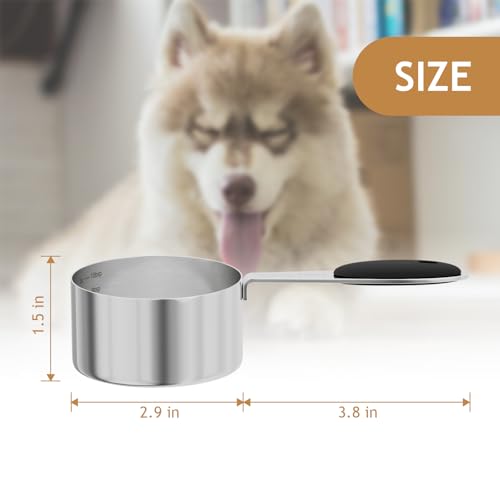 1PCS 2/3CUP(158ml) Dog Cat Food Scoop, Measuring Cup with Inner Scale - size: 2/3 cup