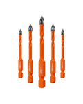 BGTEC Cemented Carbide Drill Bits Masonry Drill Bits, 5pcs Quick-fit Shank 5MM Cross Spiral Hard Alloy Drill Bit for Wood Plastic Masonry Ceramic Tile Concrete Marble - size: 5pcs 5mm