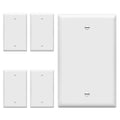 ENERLITES 5 Pack Mid-Size Blank Wall Plate Cover, No Device, 1-Gang, White - color: White, size: Mid-Size