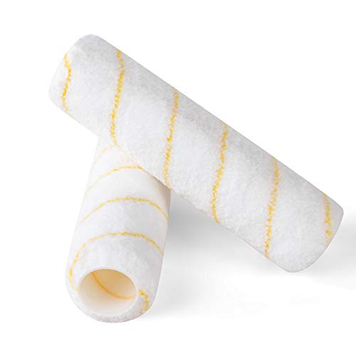 Bates- Paint Roller Covers, 9", Yellow Stripes, 4 Pack, Covers for Paint Rollers 9 Inch, 9 Inch Paint Roller Covers, Paint Roller Cover, Paint Roller Covers 9 Inch, Large Paint Roller Covers - color: Yellow Stripes, size: 9 Inch, 4 Pack