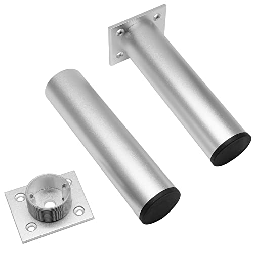 4-Pack Adjustable Aluminum Alloy Furniture Legs 6" Height Silver - color: Silver, size: 6 Inch