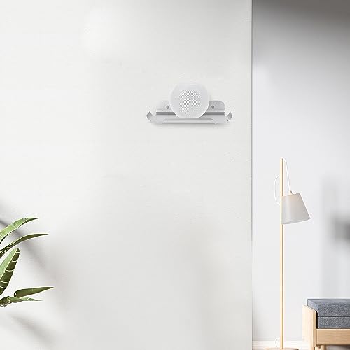 8"x 6.4" Floating Shelves, Metal Wall Shelf for Wall Storage, for Smart Home, Speakers, Internet Router, Security Camera - for Bedroom, Bathroom, and Living Room (Silver) - color: Silver