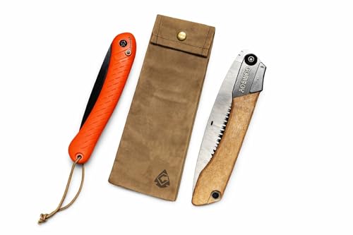 Campcraft Outdoors Folding Saw Pouch | Pruning Saw Sheath | Waxed Canvas Tool Pouch (11" inch) | 11-inch L x 3.5-inch W | Khaki - size: 11 inch