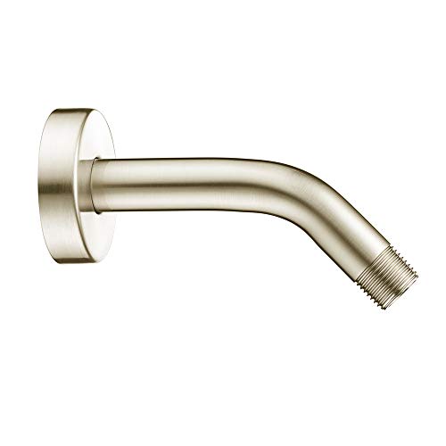 Purelux Shower Arm 6 Inch Universal Replacement Water Outlet PJ0602 Made of Stainless Steel, Brushed Nickel, Shower Arm and Flange Included - color: Brushed Nickel, size: 6 Inches
