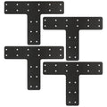 4 Pcs T Post Timber Brackets, 14" x 10" T Flat Mending Plate - style: 4 Pack T Shape(14×10)