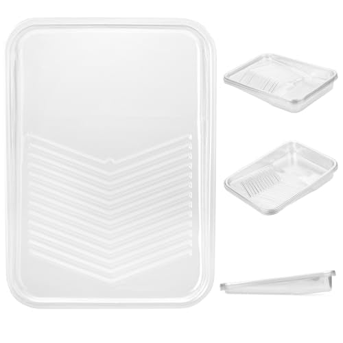 Bates 9 Inch Paint Tray Liners - 10 Transparent Plastic Disposable Trays for Painting Walls - color: Clear, size: 10 Pack 9 Inch