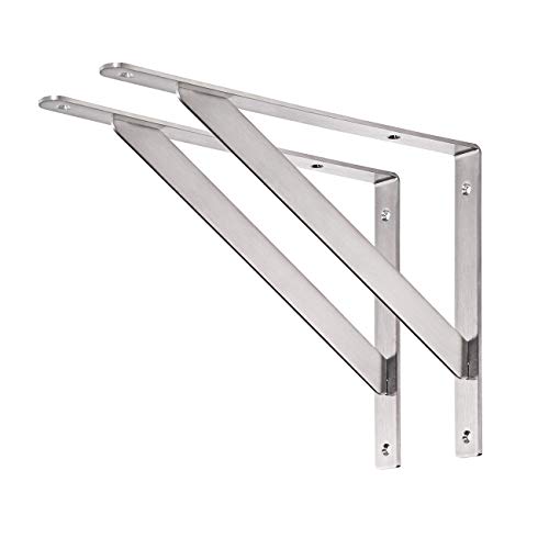 YUMORE 14 Inch Shelf Bracket, Heavy Duty L Bracket, 2 Pack - size: 14"(Soild)