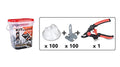 RUBI Tile Level Quick Set Leveling System, Model 2941, Ideal for Laying Large-Format Tiles, Compatible with Tiles 3-16 mm Thick, Set of 100 Strips + 100 Caps