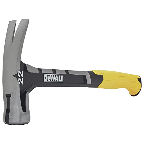 DeWalt 22 oz Checkered Face Claw Hammer 14 in. Steel Handle - color: Yellow/Black