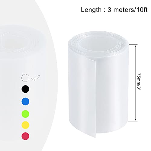 MECCANIXITY PVC Heat Shrink Tubing 48mm Dia 75mm Flat 10Ft Clear - color: Clear, size: 48mmx75mmx3m