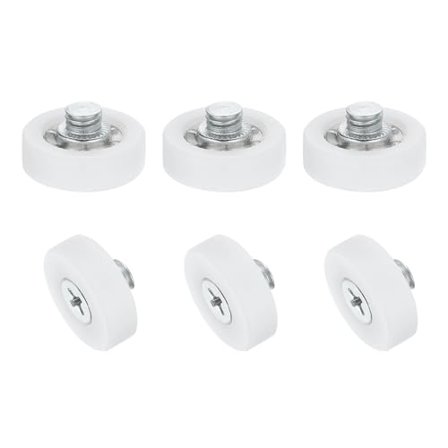 uxcell 6Pcs 19mm Drawer Rollers, M6 x 0.12" Thread Plastic Positioning Pulleys Flat Surface Small Drawer Pulley Bearing Replacement Wheel for Furniture Parts Cabinet Cupboard Slides - size: 19mm M6 x 0.12"