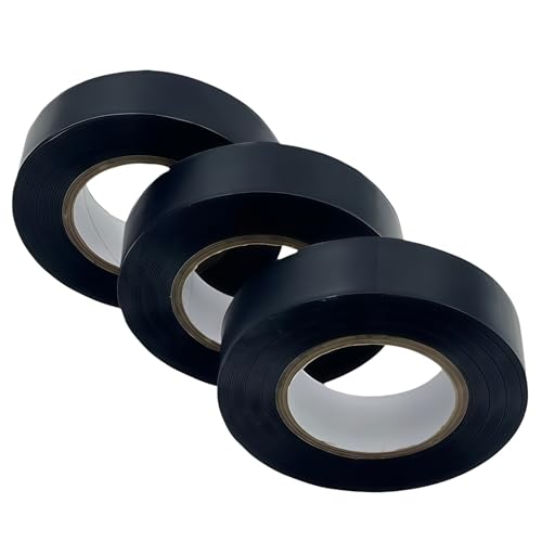 3 Rolls Black Flame-Retardant Electrical Tape 3/4 inch * 66 feet; UL Certification, Insulation Repair for Household Outdoor and Indoor Wires Below 600V, Industrial Grade PVC Electrical Tape - color: black