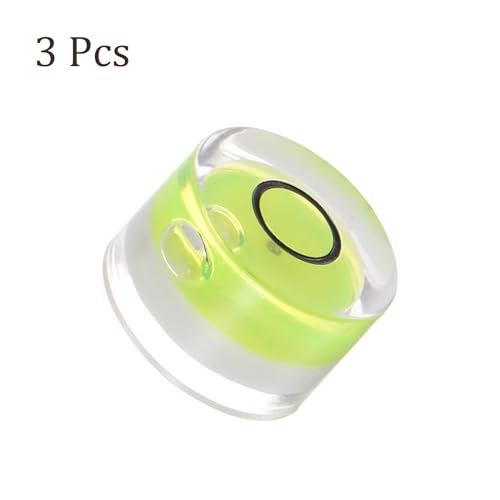 3pcs Small Circular Bubble Spirit Levels - [12mm Diameter 6mm Thickness] Mini Round RV Level Leveling Tools for Travel Trailer Turntable Camera, Lime - color: Lime, size: 12mm x 6mm