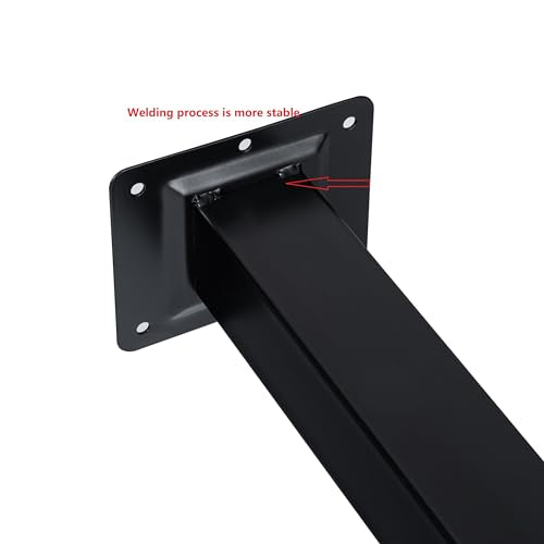 16" Coffee Table Legs,with Adjustable Feet Pads,Set of 4(Black) - size: 16"