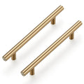 Ravinte Cabinet Pulls,7.38" Length, 5" Hole Center,Champagne Bronze,30 Pack | Round T-Bar Shape, Kitchen Drawer Pulls, Stainless Steel Feel, Cabinet Handles, For Cupboards, Drawers, Dressers, Cabinets - color: Champagne Bronze