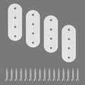 Alise 4 Pcs White Flat Mending Plates for Wood Furniture,100x38mm - color: White Finish, size: 100mmX38mm