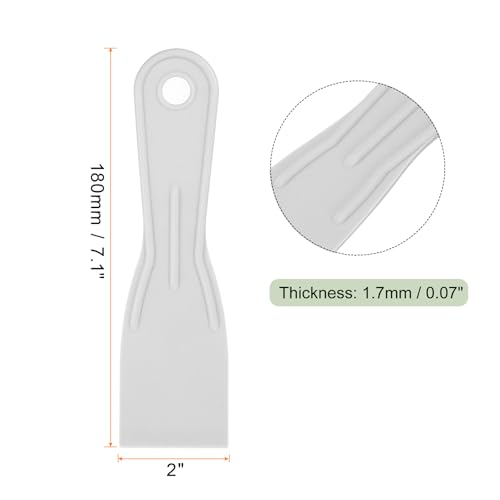 HARFINGTON 10pcs Putty Scraper 2" Width 1.7mm Thin Flexible Plastic Putty Knives for Taping Drywall Spreading Painting Wall Scratching Gray - size: 2"