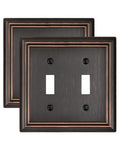 Switch Plates Outlet Covers, 2-Pack Metal Wall Plates, Aged Bronze - color: Aged Bronze, size: 2 Toggle 2PK