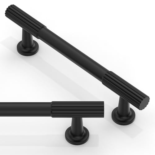 10 Pack Matte Black Cabinet Pulls 4 Inch(102mm) Kitchen Cabinet Handles Solid Zinc Alloy Cabinet Hardware Drawer Pulls - color: Matte Black, size: 4" Hole Center