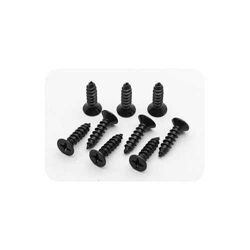100PCS #6 x 1/2" Black Phillips Flat Head Wood Screws Carbon Steel Self-Tapping Fasteners for Indoor Furniture Woodworking DIY Projects Cabinet Assembly Hardware - size: #6 x 1/2"