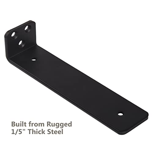 NEODROP 6-Pack 10 Inch Floating Shelf Brackets, Heavy Duty Hidden Shelves Bracket for Kitchen, Nursery, Black Powder Coated Steel - size: 10 Inch, style: 6 Pack