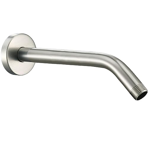 Shower Arm with Flange, 10 Inches Wall Mount Replacement Shower Head Arm For Fixed Shower Head and Handheld Showerhead, Brushed Nickel - color: Brushed Nickel, style: 10 Inch