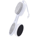 Foot Scrubber Brush with Pumice Stone for Feet Callus Remover Pedicure Tool - color: White