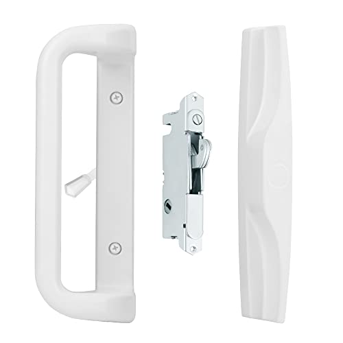 House Guard Sliding Patio Door Handle Set, Mortise Lock, 3-15/16", White - color: White