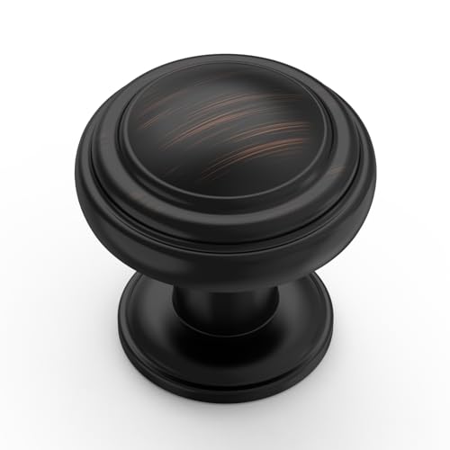Amerdeco 10 Pack Oil Rubbed Bronze Cabinet Knobs Single Hole Cabinet Pulls 1 Inch Drawer Knobs for Bathroom Cabinets ZH0086 - color: Oil Rubbed Bronze, size: 1" Single Hole