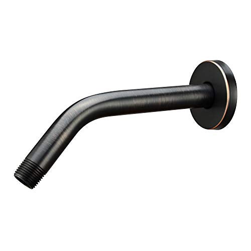 Purelux Shower Arm 8 Inches Universal Replacement Made of Stainless Steel, Oil Rubbed Bronze Finish Flange Included - color: Oil Rubbed Bronze, size: 8 Inches