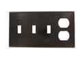 Leviton 4-Gang 3-Toggle 1-Duplex Device Combination Wallplate, Standard Size, P38, Brown - color: Brown