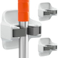 reliahom Broom Holder Wall Mount Mop Grippers organizer wall hanging, 3Pack - color: White, size: 3 Pack 1Rack