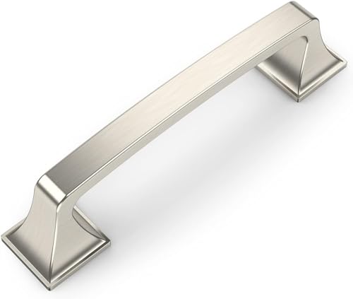 Amerdeco 10 Pack Kitchen Cabinet Handles Brushed Satin Nickel Cabinet Pulls 3.75 Inch(96mm) Hole Center Cabinet Hardware for Bathroom Drawer Pulls Dresser Pulls ZH0002 - color: Brushed Satin Nickel, size: 3.75" hole center