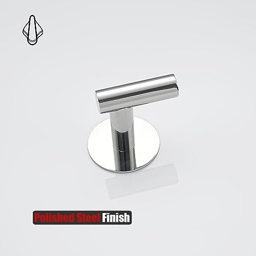 JQK Self Adhesive Towel Hook Chrome, No Drill Stick on Coat Robe Clothes Wall Hook for Bathroom Kitchen Garage 4 Pack, 304 Stainless Steel Polished Steel, ATH110-CH-P4 - color: Polished Steel, size: 4 Pack