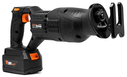 WEN Cordless Reciprocating Saw, Brushless with 20V Max 4.0 Ah Lithium-Ion Battery and Charger (20630) - size: Cordless