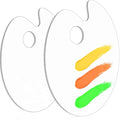 Hulameda 2Pcs Acrylic Paint Palette with Thumb Hole for Adults or Kids - color: White-2pcs-11.8*7.9+8.6*5.9inch