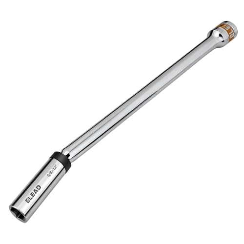 5/8" Swivel Magnetic Spark Plug Socket, 3/8" Drive x 12" Total Length, Thin Wall Spark Plug Removal Tool, 360 Degree Swivel, Enhanced Magnetic, 6-Point Design, Cr-V Steel - size: 5/8" x 12" Spark Plug Socket