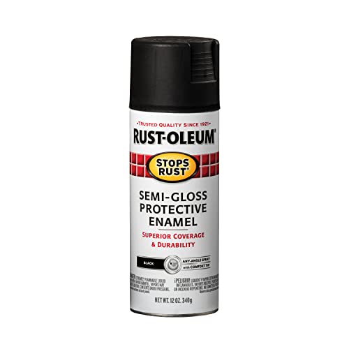 Rust-Oleum Stops Rust Spray Paint, Semi-Gloss Black - color: Semi-Gloss Black, size: 12 Ounce (Pack of 1)