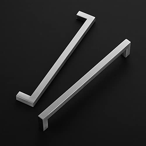 Ravinte Brushed Nickel Square Cabinet Handles & Pulls 8-4/5 Inch 10 Pack - size: 9-1/4 in (8-4/5 in Hole Center)