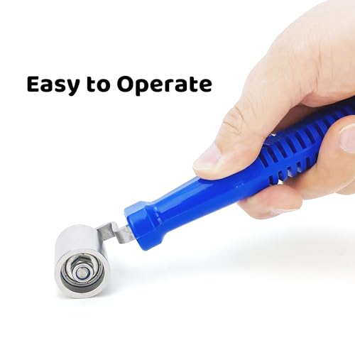 CARTINTS Smoothing Seam Roller Tool, Car Heat Insulation Sound Deadening Application Wheel Roller, Wallpaper Seam Roller, with Steel Roller Head and Anti-Slip Plastic Handle - color: Straight Metal Roller